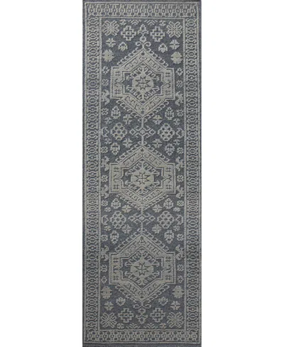 Bb Rugs Sheridan 2'6"x8' Runner Area Rug In Denim