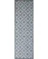 Bb Rugs Taron 2'6"x8' Runner Area Rug In Ivoryblue