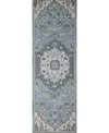 Bb Rugs Taron 2'6"x8' Runner Area Rug In Light Blue