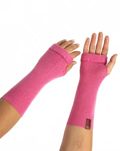 B.b. Sheep Cashmere Fingerless Gloves In Hot Pink