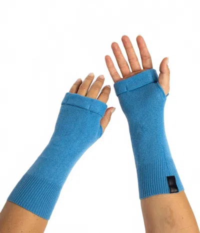 B.b. Sheep Cashmere Fingerless Gloves In Light Blue