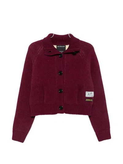 B.b. Walace Hesse Button-up Raglan-sleeve Cardigan In Rot