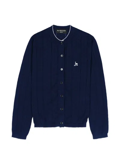 B.b. Walace Prince Embroidered Cardigan In Blue