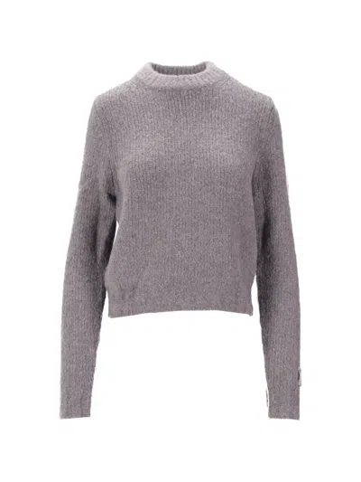 B.b. Walace Ribbed-knit Crew-neck Sweater In Grau