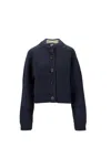 B.b. Wallace Bb Wallace Crew Neck Cardigan In Blue