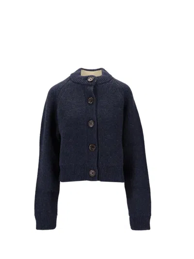 B.b. Wallace Bb Wallace Crew Neck Cardigan In Blue