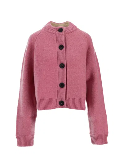 B.b. Wallace Bb Wallace Crew Neck Cardigan In Pink