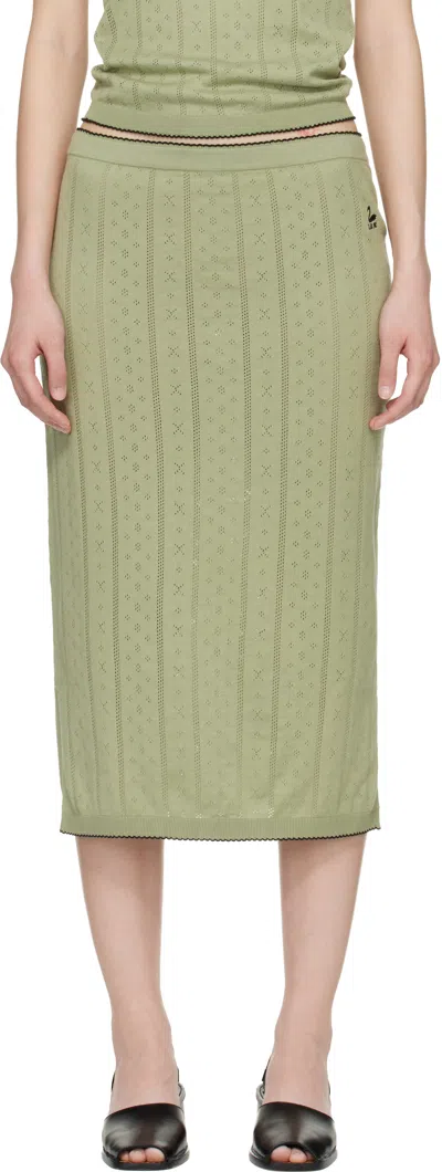 B.b. Wallace Khaki Serra Midi Skirt In Green