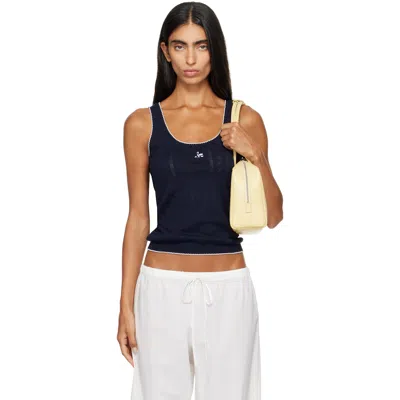 B.b. Wallace Navy Walker Tank Top In Navy / White (trim)
