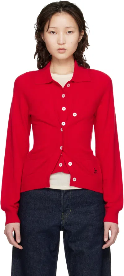 B.b. Wallace Red Kruger Cardigan In Multi