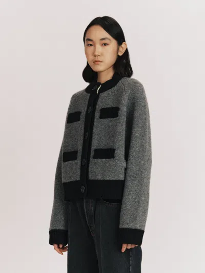 B.b. Wallace Bb Wallace Wool-blend Colorblock Cardigan In Black