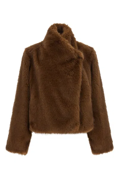 Bbcouture 'farrah First' Eco-fur Coat In Brown