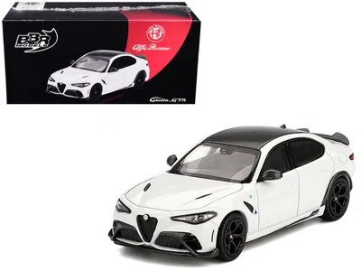 Bbr Alfa Romeo Giulia Gta White With Carbon Top 1/64 Diecast Model Car By