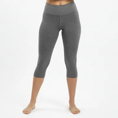 Bbrazil Clothing Basket Weave Jacquard Capri Leggings In Heather Grey In Gray