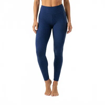 Bbrazil Clothing Basket Weave Jacquard Long Leggings In Navy In Blue