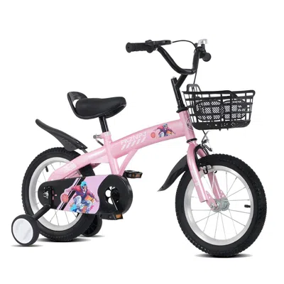 Bbtee 16 Inch Sporty Kids Bike With Training Wheels And Stand Adjustable Saddle Suitable For Boys And Girl