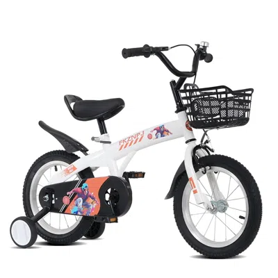 Bbtee 18 Inch Sporty Kids Bike With Training Wheels And Stand Adjustable Saddle Suitable For Boys And Girl