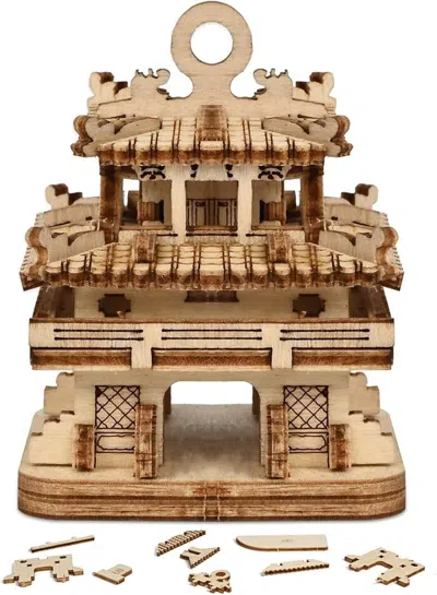 Bbtee 3d Wooden Puzzle For Adults - Chinese Architecture Building Kit (86pcs Cloud Tower), Diy Model Kit, 