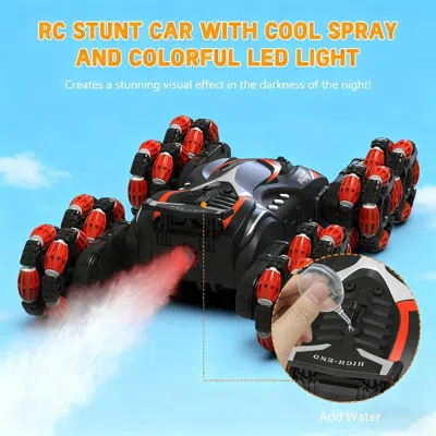 Bbtee Kids Remote Control Stunt Car - Gesture Sensing + Music Light Spray, All-terrain Hand Controlled Rc 
