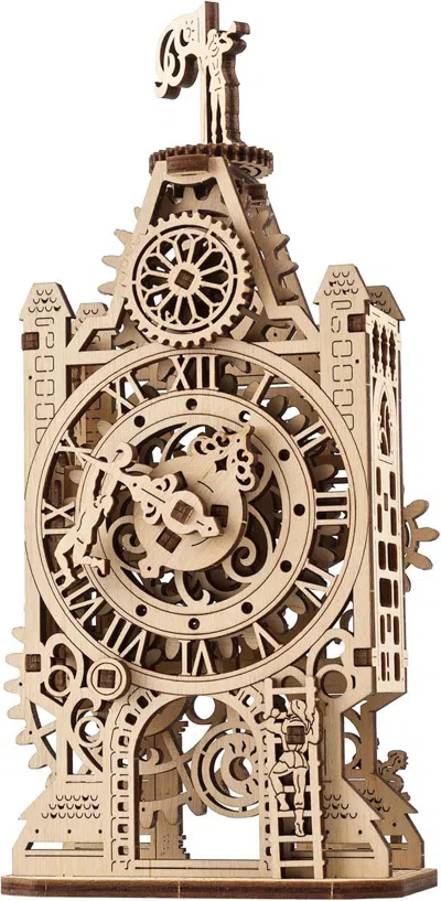 Bbtee Old Clock Tower 3d Wooden Puzzle - Wooden Mechanical Model Kit To Build - Diy Puzzle Clock Toy With 