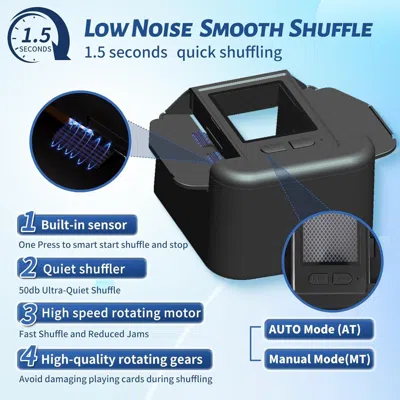Bbtee Rechargeable Automatic Card Shuffler For 2 Decks