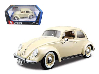Bburago 1955 Volkswagen Beetle Kafer Beige 1/18 Diecast Model Car By  In White