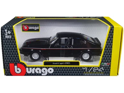 Bburago 1982 Ford Capri Black With Stripes 1/24 Diecast Model Car By