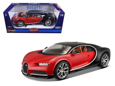 Bburago 2016 Bugatti Chiron Red With Black 1/18 Diecast Model Car By