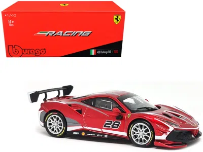 Bburago 2020 Ferrari 488 Challenge Evo #28 Red With Graphics "racing" Series 1/43 Diecast Model Car By Bbura