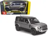 Bburago 2022 Land Rover Defender 110 Dark Silver Metallic With Black Top And Sunroof 1/24 Diecast Model Car