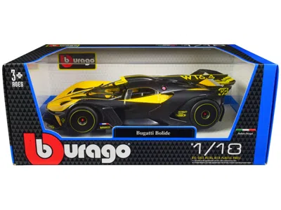 Bburago Bugatti Bolide Yellow And Carbon Gray 1/18 Diecast Model Car By