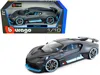 Bburago Bugatti Divo Matt Gray With Blue Accents 1/18 Diecast Model Car By