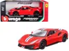 Bburago Ferrari 488 Pista Red With White And Blue Stripes 1/24 Diecast Model Car By