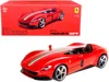 Bburago Ferrari Monza Sp1 Red With Italian Flag Stripes "signature Series" 1/18 Diecast Model Car By  In Red
