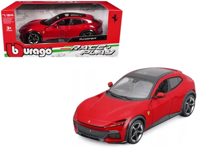 Bburago Ferrari Purosangue Red With Sunroof "race + Play" Series 1/24 Diecast Model Car By