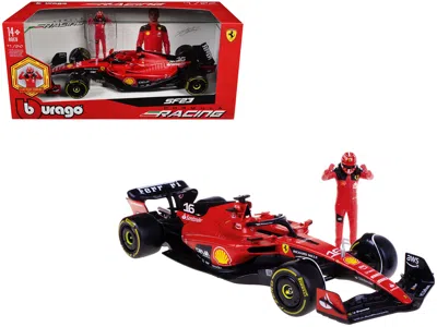 Bburago Ferrari Sf-23 #16 Charles Leclerc "formula One F1 World Championship" (2023) With Driver Figure 1/24 In Red
