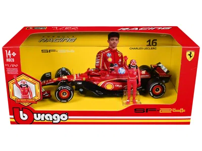 Bburago Ferrari Sf-24 #16 Charles Leclerc Formula One F1 World Championship (2024) With Driver Figure "formu