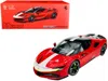 Bburago Ferrari Sf90 Stradale Assetto Fiorano Red With White Stripes "signature Series" 1/18 Diecast Model C In Multi