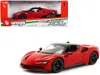 Bburago Ferrari Sf90 Stradale Red With Black Top "race + Play" Series 1/18 Diecast Model Car By  In Red