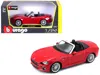 Bburago Fiat 124 Spider Coupe Red 1/24 Diecast Model Car By