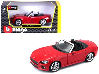 Bburago Fiat 124 Spider Coupe Red 1/24 Diecast Model Car By