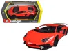 Bburago Lamborghini Aventador Lp750-4 Red 1/24 Diecast Model Car By