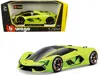 Bburago Lamborghini Terzo Millennio Lime Green With Black Top And Carbon Accents 1/24 Diecast Model Car By B