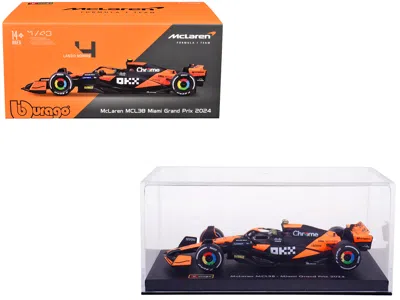 Bburago Mclaren Mcl38 #4 Lando Norris "okx" Winner Formula One F1 "miami Gp" (2024) With Driver Figure And D In Multi