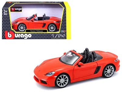 Bburago Porsche 718 Boxster Orange 1/24 Diecast Model Car By  In Red