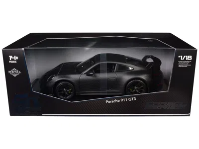 Bburago Porsche 911 Gt3 Carbon Fiber "carbon Series -  50th Anniversary" 1/18 Diecast Model Car By Bb In Black