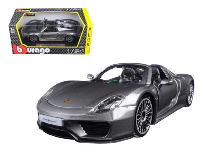 Bburago Porsche 918 Spyder Gray Metallic 1/24 Diecast Model Car By