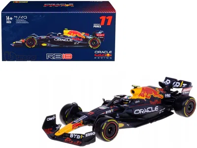 Bburago Red Bull Racing Rb18 #11 Sergio Perez "formula One F1 World Championship" (2022) With Display Case 1 In Black