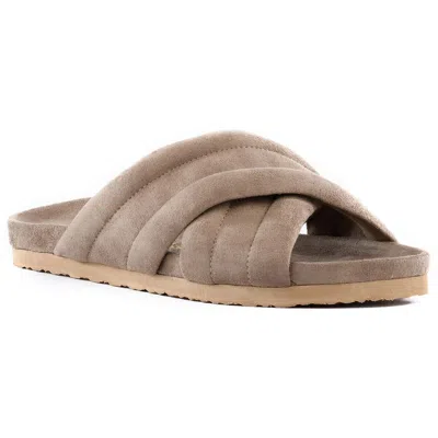 Bc Footwear Game Over Womens Criss-cross Vegan Suede Slide Sandals In Multi