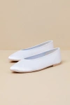 Bc Footwear Georgette Baby Blue Satin Ballet Flats In Blue